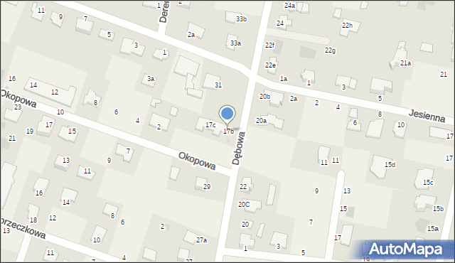 Łochowo, Dębowa, 17b, mapa Łochowo