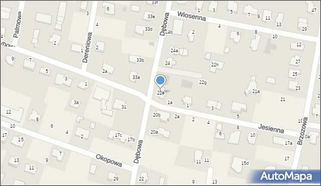 Łochowo, Dębowa, 22e, mapa Łochowo