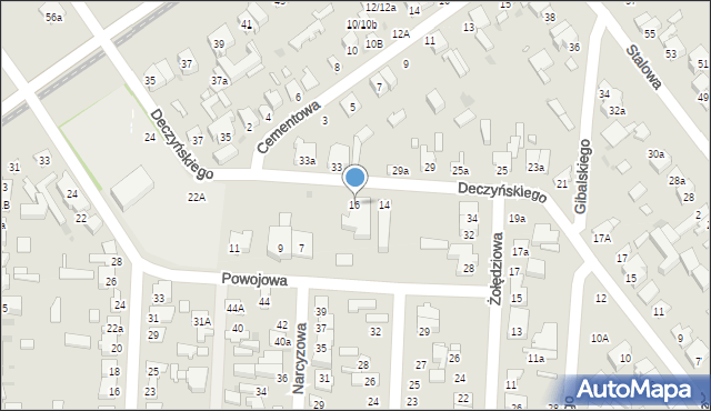 Łódź, Deczyńskiego Kazimierza, 16, mapa Łodzi