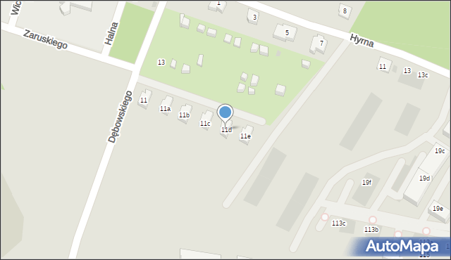 Łódź, Dębowskiego Jana, 11d, mapa Łodzi