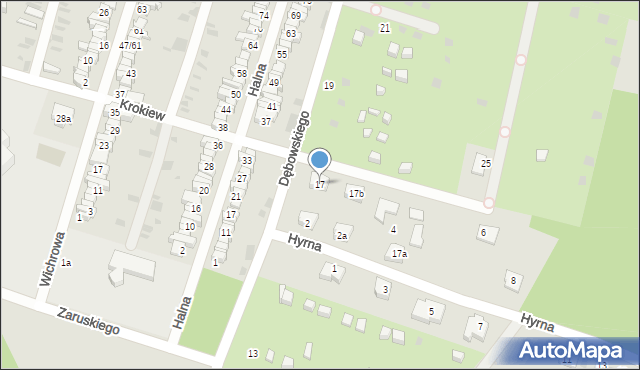 Łódź, Dębowskiego Jana, 17, mapa Łodzi