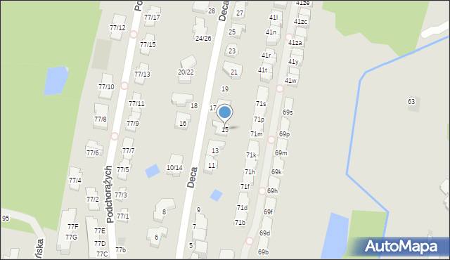 Łódź, Deca Wacława, płk., prof., 15, mapa Łodzi