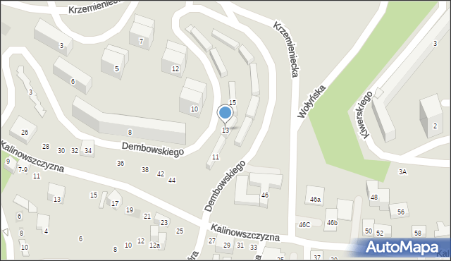 Lublin, Dembowskiego Edwarda, 13, mapa Lublina