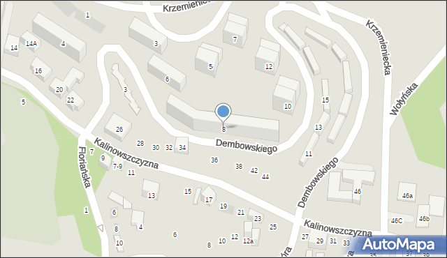 Lublin, Dembowskiego Edwarda, 8, mapa Lublina