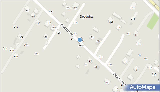 Lublin, Deszczowa, 22, mapa Lublina