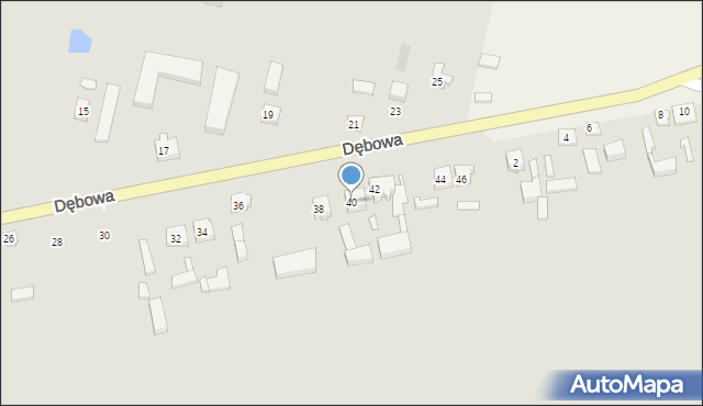 Lututów, Dębowa, 40, mapa Lututów