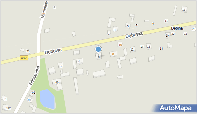 Lututów, Dębowa, 6, mapa Lututów