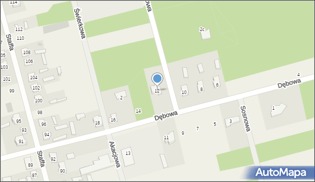 Majków, Dębowa, 12, mapa Majków