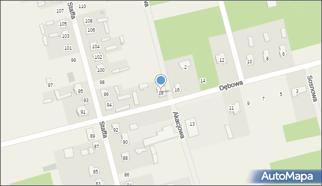 Majków, Dębowa, 18, mapa Majków