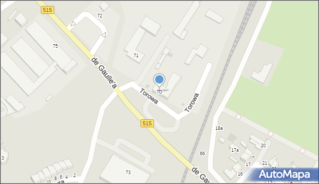 Malbork, de Gaulle'a Charlesa, gen., 70, mapa Malborka