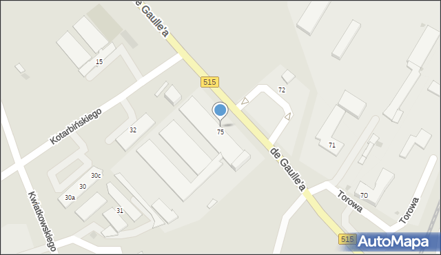 Malbork, de Gaulle'a Charlesa, gen., 75a, mapa Malborka