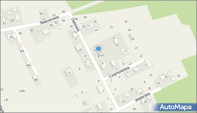 Masłomiąca, Dębowa, 8, mapa Masłomiąca