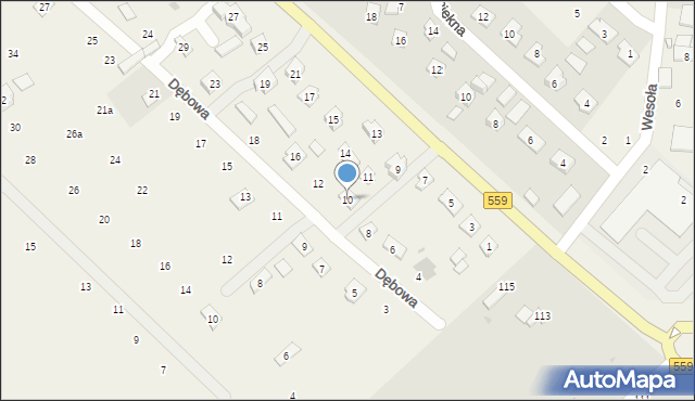 Maszewo Duże, Dębowa, 10, mapa Maszewo Duże