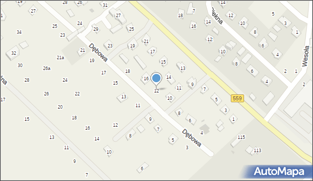 Maszewo Duże, Dębowa, 12, mapa Maszewo Duże