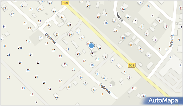 Maszewo Duże, Dębowa, 14, mapa Maszewo Duże