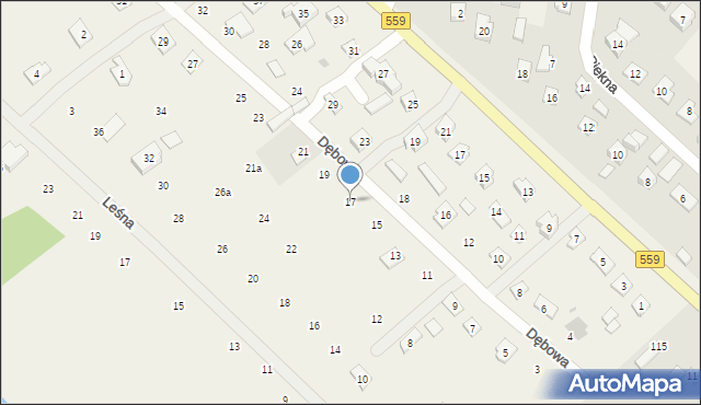 Maszewo Duże, Dębowa, 17, mapa Maszewo Duże