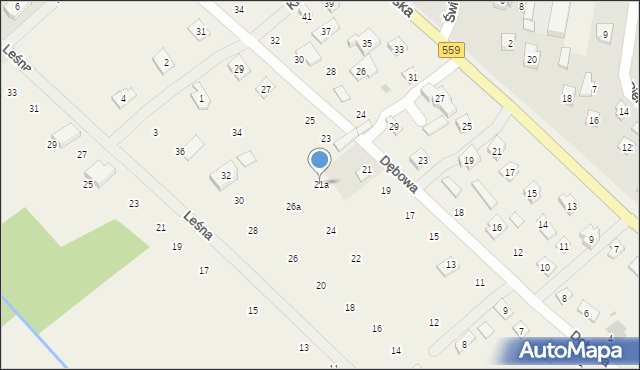 Maszewo Duże, Dębowa, 21a, mapa Maszewo Duże