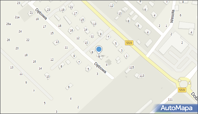 Maszewo Duże, Dębowa, 6, mapa Maszewo Duże