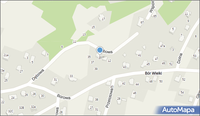 Meszna, Dębowa, 10, mapa Meszna