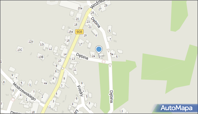 Miasteczko Śląskie, Dębina, 2, mapa Miasteczko Śląskie