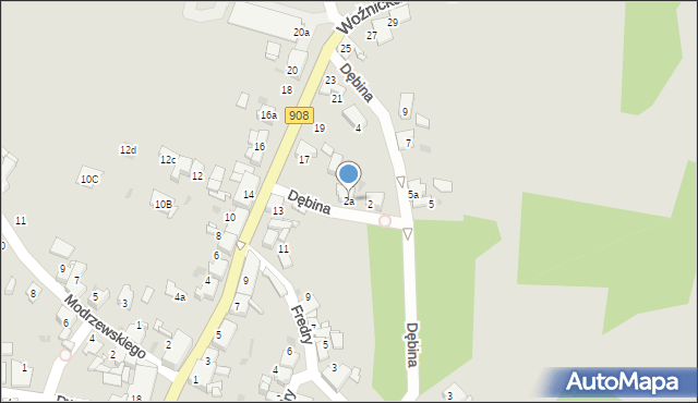 Miasteczko Śląskie, Dębina, 2a, mapa Miasteczko Śląskie