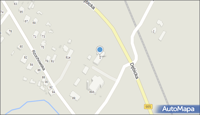 Mielec, Dębicka, 2, mapa Mielca