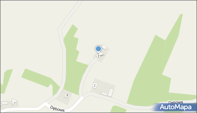 Mikulin, Dębowa, 1, mapa Mikulin