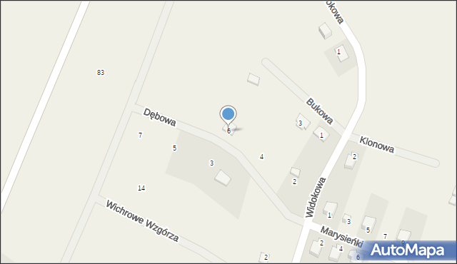 Miszkowice, Dębowa, 6, mapa Miszkowice