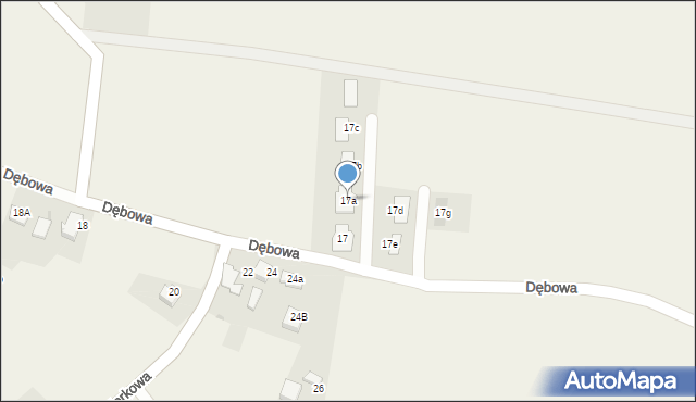 Mnich, Dębowa, 17a, mapa Mnich