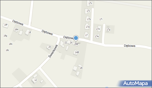 Mnich, Dębowa, 24a, mapa Mnich