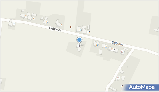 Mnich, Dębowa, 6, mapa Mnich