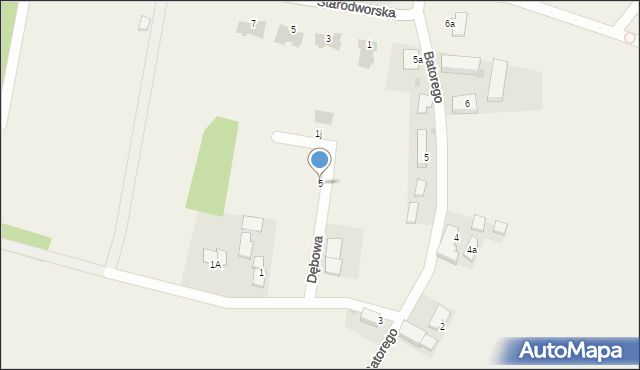 Mokry Dwór, Dębowa, 5, mapa Mokry Dwór