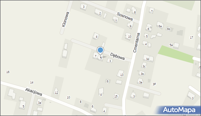 Mrozów, Dębowa, 5, mapa Mrozów
