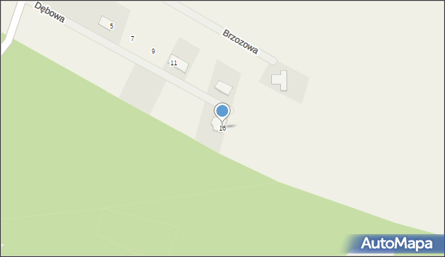 Myśliszów, Dębowa, 16, mapa Myśliszów