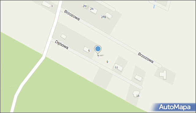 Myśliszów, Dębowa, 7, mapa Myśliszów