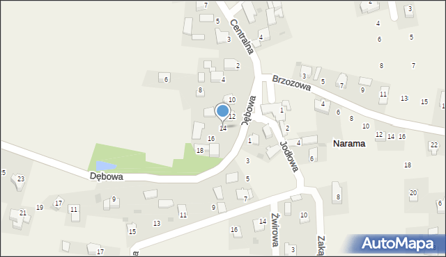 Narama, Dębowa, 14, mapa Narama