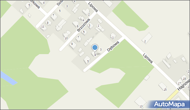 Narewka, Dębowa, 6, mapa Narewka