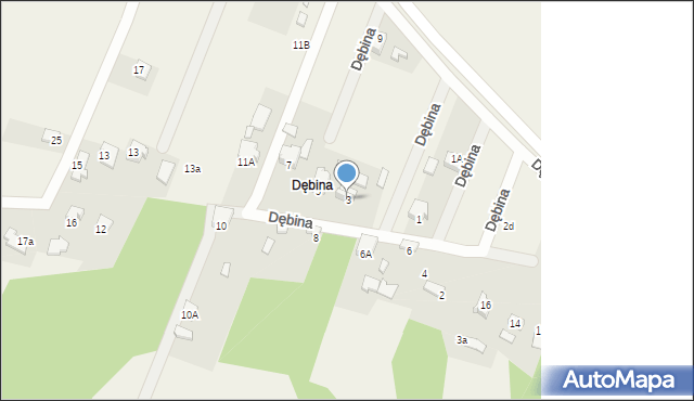 Niegowonice, Dębina, 3, mapa Niegowonice