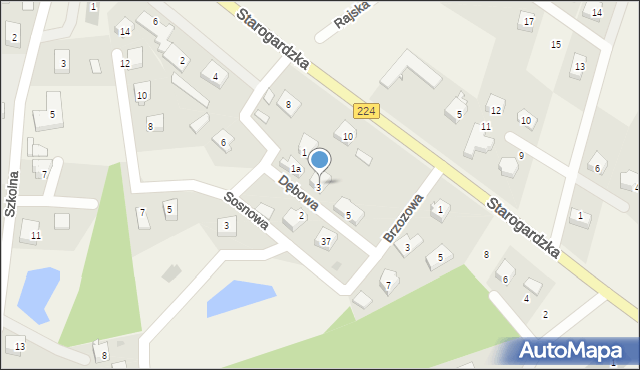 Nowa Karczma, Dębowa, 41, mapa Nowa Karczma