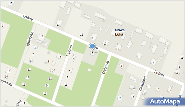 Nowa Łuka, Dębowa, 2, mapa Nowa Łuka