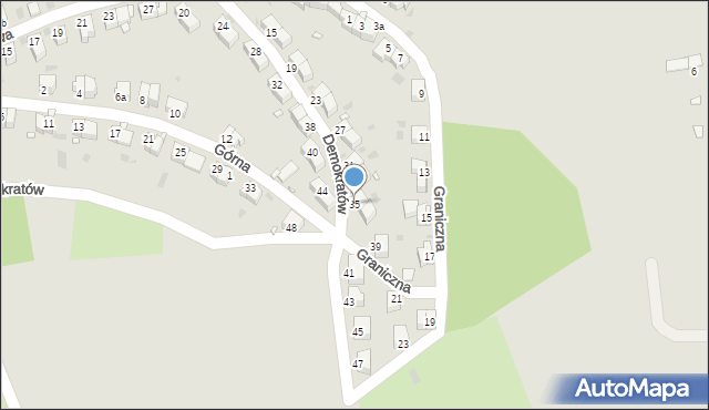 Nowa Ruda, Demokratów, 35, mapa Nowa Ruda