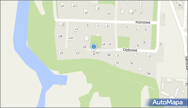Nowa Wieś, Dębowa, 11, mapa Nowa Wieś