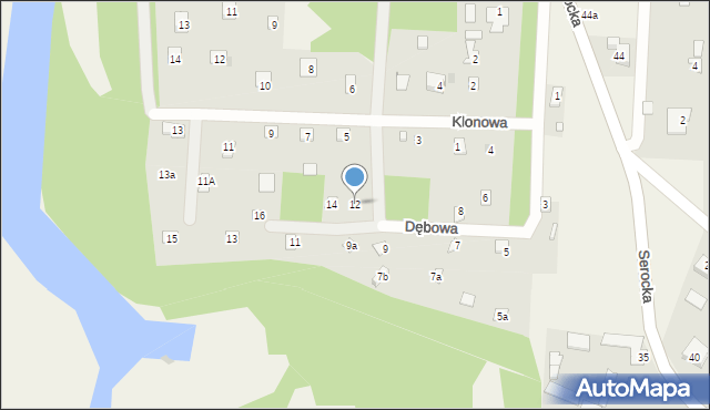 Nowa Wieś, Dębowa, 12, mapa Nowa Wieś