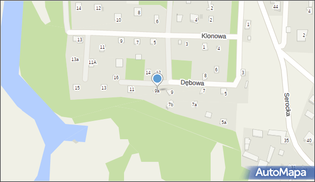 Nowa Wieś, Dębowa, 9a, mapa Nowa Wieś