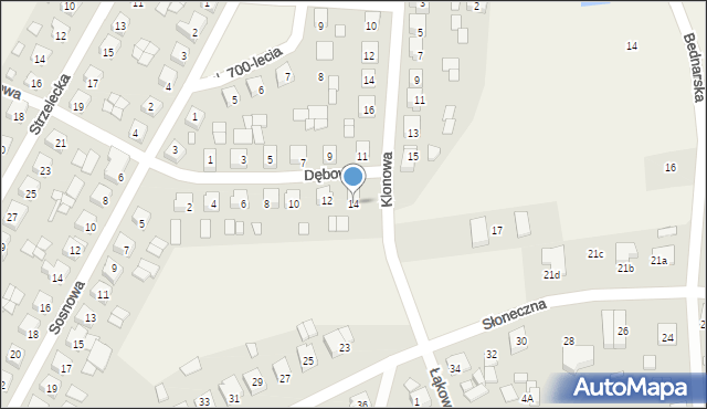 Nowe Miasto nad Wartą, Dębowa, 14, mapa Nowe Miasto nad Wartą