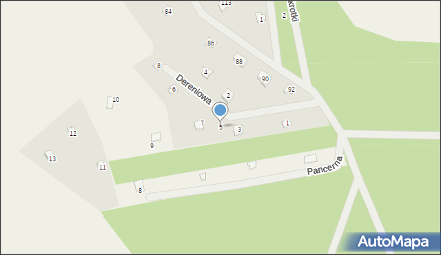 Nowe Załubice, Dereniowa, 5, mapa Nowe Załubice