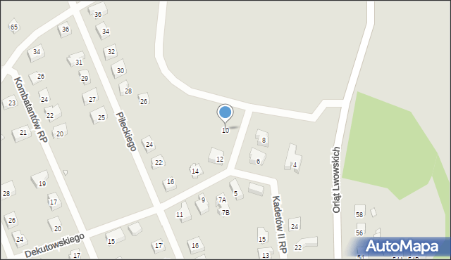 Nysa, Dekutowskiego-Zapory Hieronima, mjr., 10, mapa Nysy