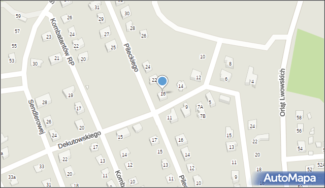 Nysa, Dekutowskiego-Zapory Hieronima, mjr., 16, mapa Nysy