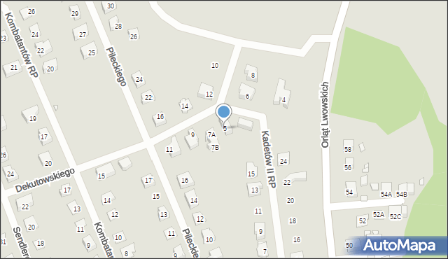 Nysa, Dekutowskiego-Zapory Hieronima, mjr., 5, mapa Nysy