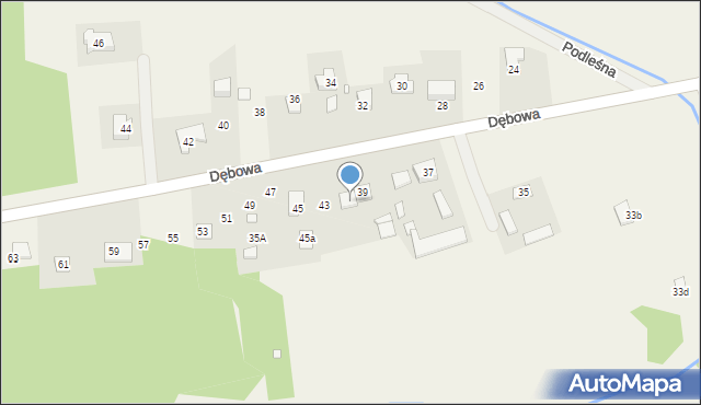 Obręb, Dębowa, 41, mapa Obręb